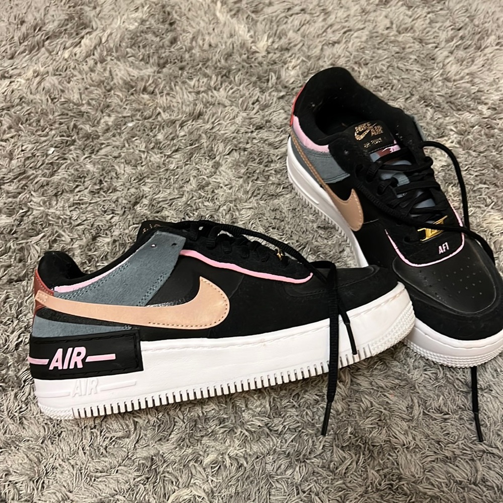 nike air force 1 black light arctic pink clay stone red